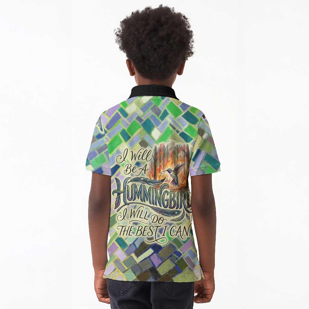 Wangari Maathai Kid Polo Shirt Hummingbird Quote Tree Planting Theme Environmental Justice Tribute - African Pride