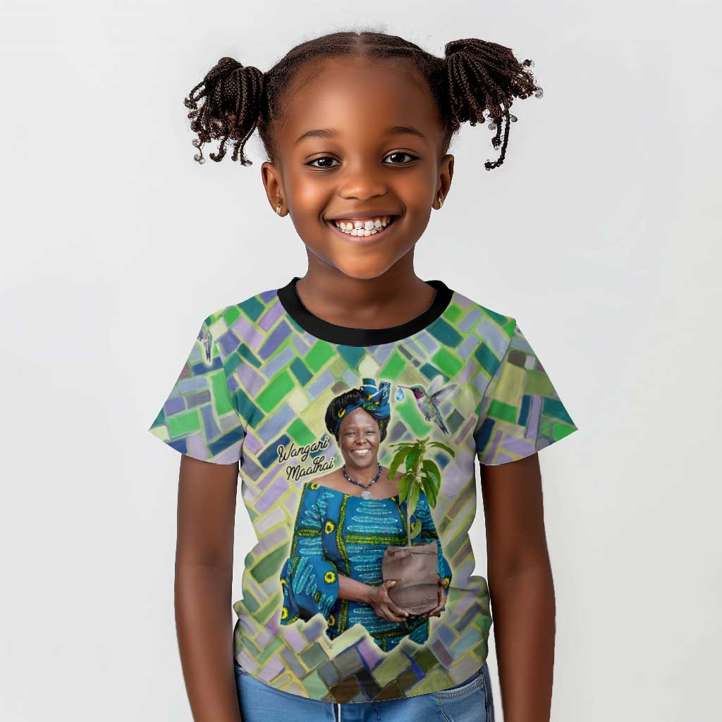 Wangari Maathai Kid T shirt Hummingbird Quote Tree Planting Theme Environmental Justice Tribute - African Pride