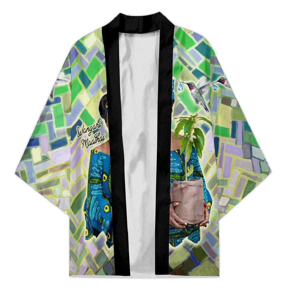Wangari Maathai Kimono Hummingbird Quote Tree Planting Theme Environmental Justice Tribute - African Pride