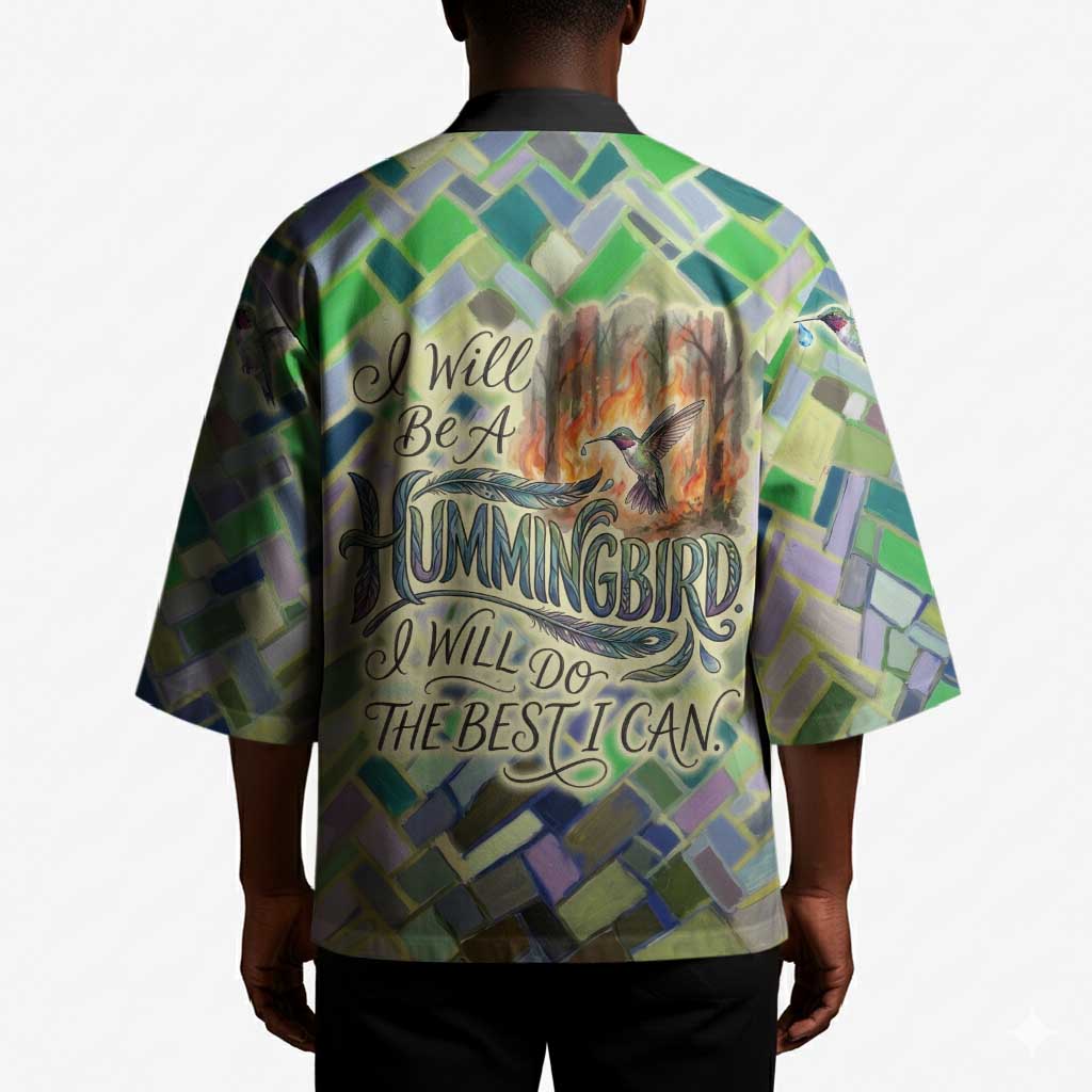 Wangari Maathai Kimono Hummingbird Quote Tree Planting Theme Environmental Justice Tribute - African Pride