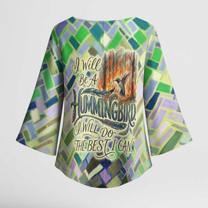 Wangari Maathai Kimono Sleeve Blouse Hummingbird Quote Tree Planting Theme Environmental Justice Tribute - African Pride