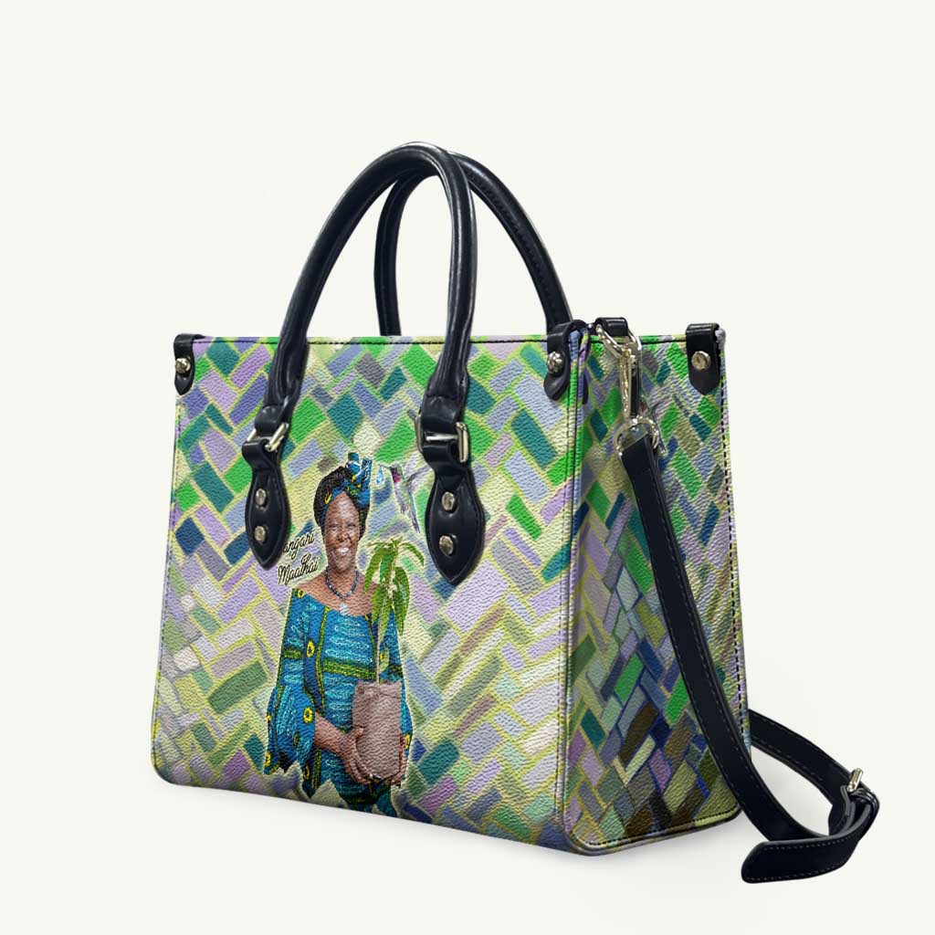 Wangari Maathai Leather Bag Hummingbird Quote Tree Planting Theme Environmental Justice Tribute - African Pride