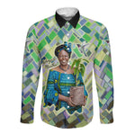 Wangari Maathai Long Sleeve Button Shirt Hummingbird Quote Tree Planting Theme Environmental Justice Tribute - African Pride