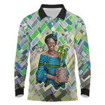 Wangari Maathai Long Sleeve Polo Shirt Hummingbird Quote Tree Planting Theme Environmental Justice Tribute - African Pride