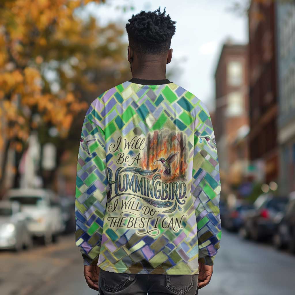 Wangari Maathai Long Sleeve Shirt Hummingbird Quote Tree Planting Theme Environmental Justice Tribute - African Pride