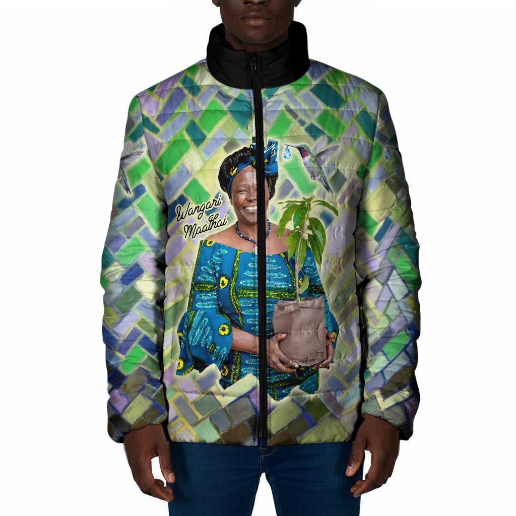 Wangari Maathai Padded Jacket Hummingbird Quote Tree Planting Theme Environmental Justice Tribute - African Pride