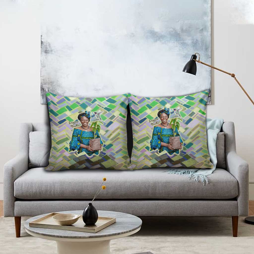 Wangari Maathai Pillow Cover Hummingbird Quote Tree Planting Theme Environmental Justice Tribute - African Pride