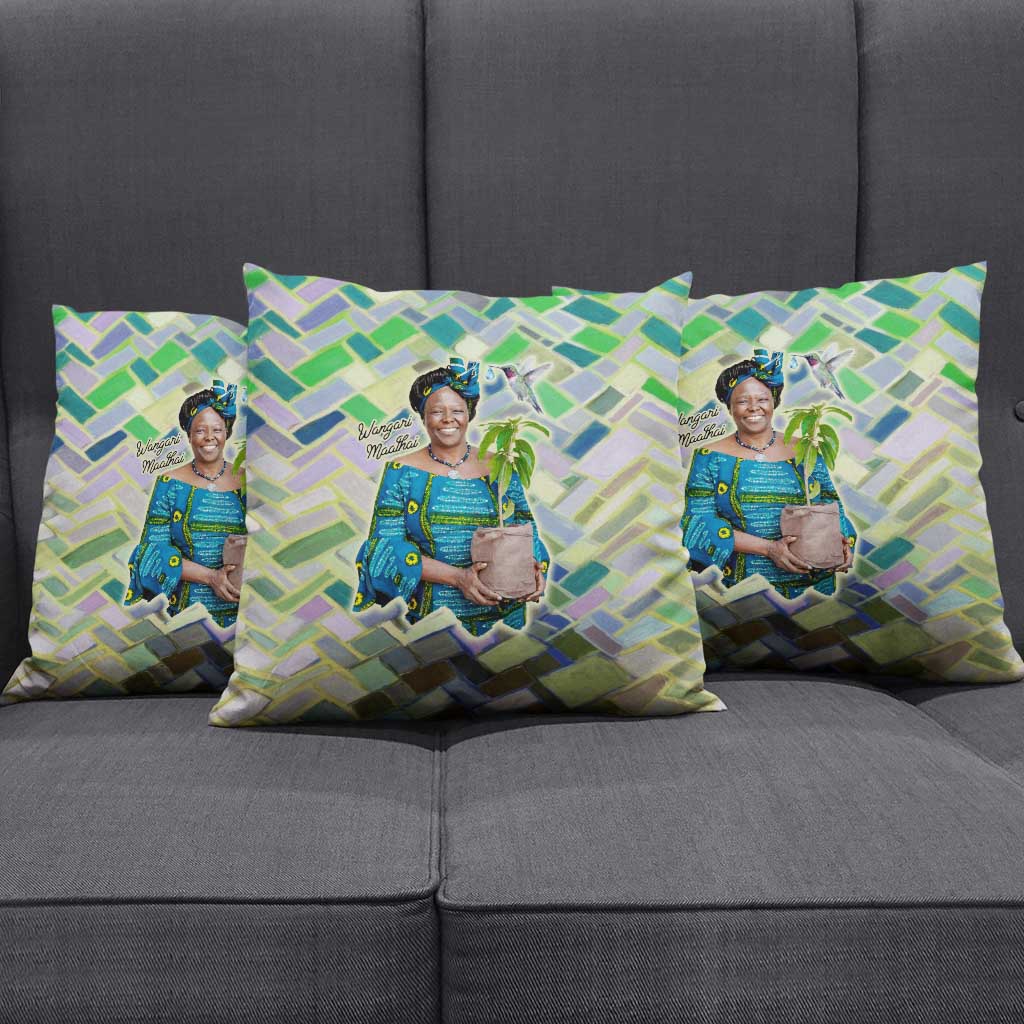 Wangari Maathai Pillow Cover Hummingbird Quote Tree Planting Theme Environmental Justice Tribute - African Pride
