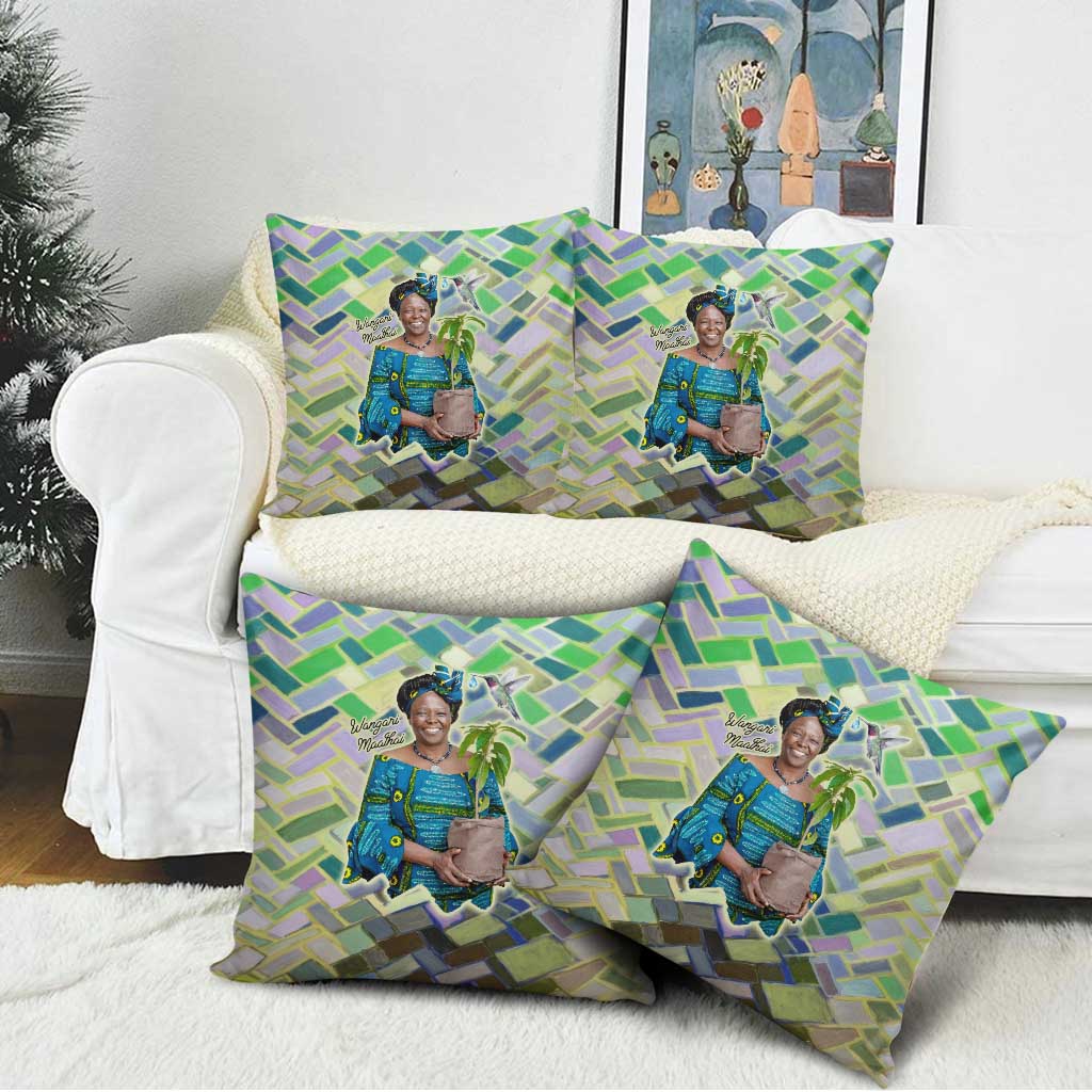 Wangari Maathai Pillow Cover Hummingbird Quote Tree Planting Theme Environmental Justice Tribute - African Pride
