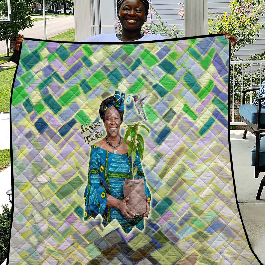 Wangari Maathai Quilt Hummingbird Quote Tree Planting Theme Environmental Justice Tribute - African Pride