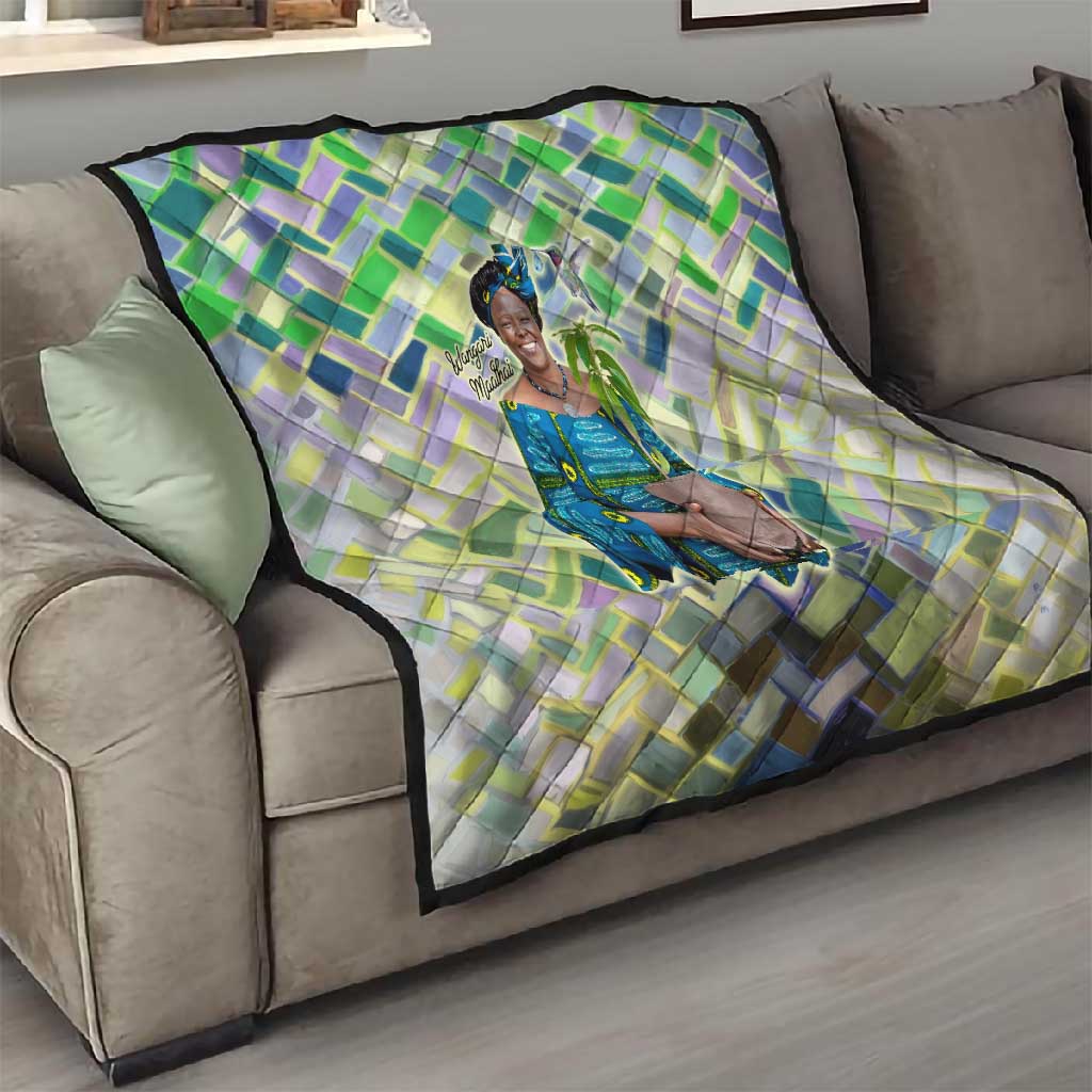 Wangari Maathai Quilt Hummingbird Quote Tree Planting Theme Environmental Justice Tribute - African Pride