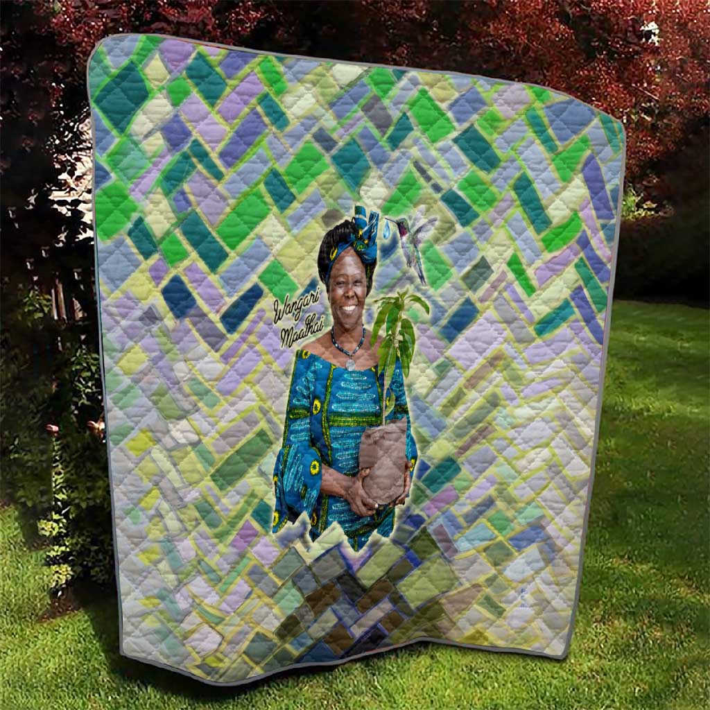 Wangari Maathai Quilt Hummingbird Quote Tree Planting Theme Environmental Justice Tribute - African Pride