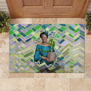 Wangari Maathai Rubber Doormat Hummingbird Quote Tree Planting Theme Environmental Justice Tribute - African Pride