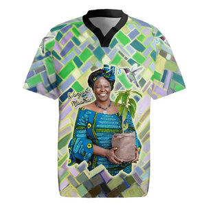 Wangari Maathai Rugby Jersey Hummingbird Quote Tree Planting Theme Environmental Justice Tribute - African Pride