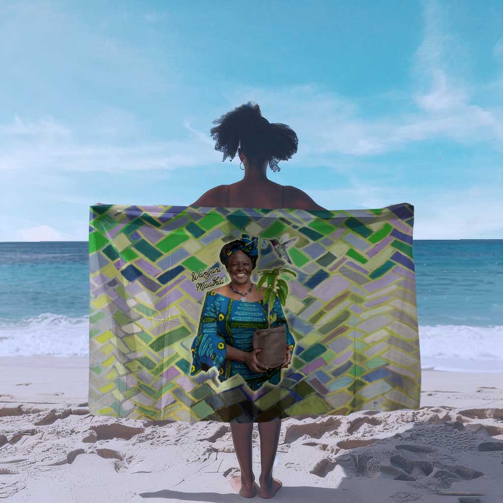 Wangari Maathai Sarong Hummingbird Quote Tree Planting Theme Environmental Justice Tribute - African Pride