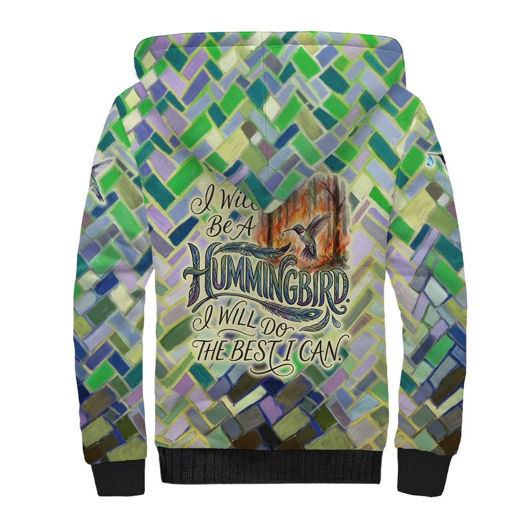 Wangari Maathai Sherpa Hoodie Hummingbird Quote Tree Planting Theme Environmental Justice Tribute - African Pride