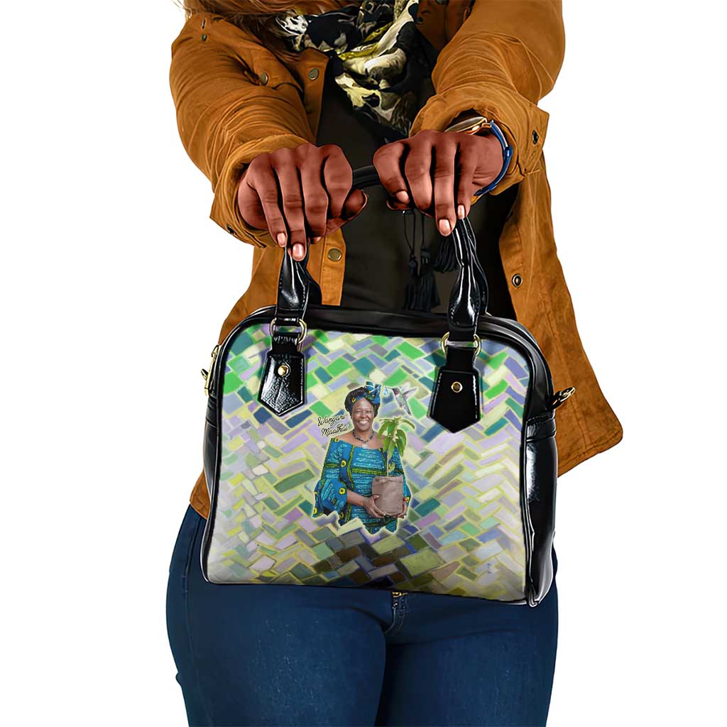 Wangari Maathai Shoulder Handbag Hummingbird Quote Tree Planting Theme Environmental Justice Tribute - African Pride
