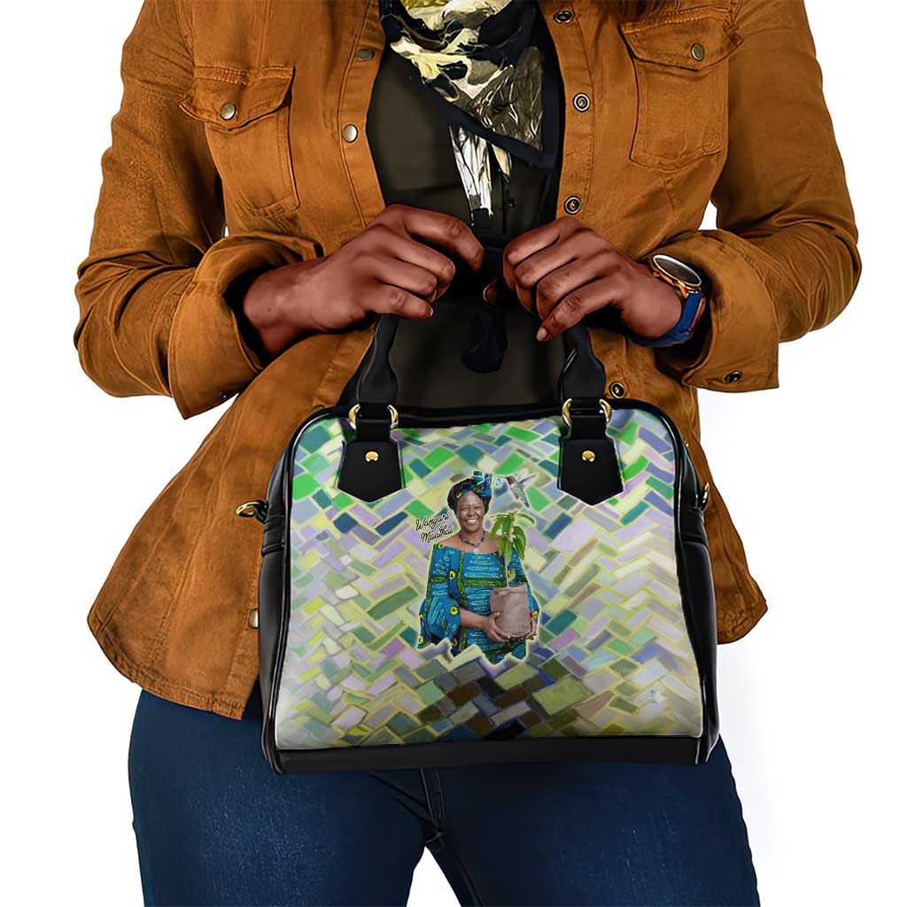 Wangari Maathai Shoulder Handbag Hummingbird Quote Tree Planting Theme Environmental Justice Tribute - African Pride