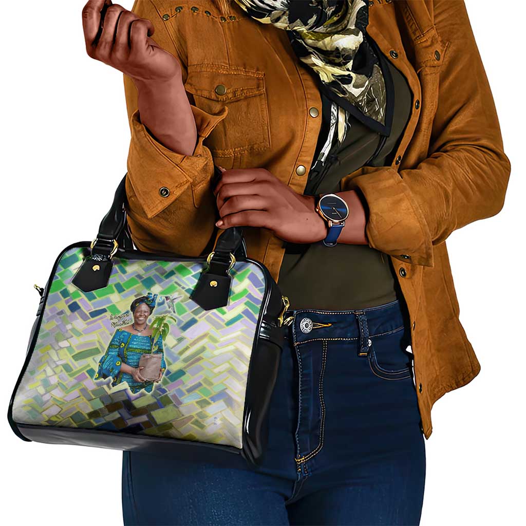 Wangari Maathai Shoulder Handbag Hummingbird Quote Tree Planting Theme Environmental Justice Tribute - African Pride