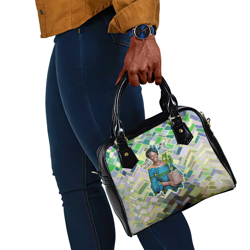Wangari Maathai Shoulder Handbag Hummingbird Quote Tree Planting Theme Environmental Justice Tribute - African Pride