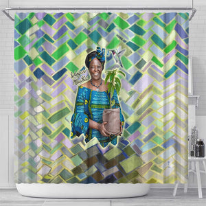 Wangari Maathai Shower Curtain Hummingbird Quote Tree Planting Theme Environmental Justice Tribute - African Pride