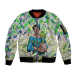 Wangari Maathai Sleeve Zip Bomber Jacket Hummingbird Quote Tree Planting Theme Environmental Justice Tribute - African Pride