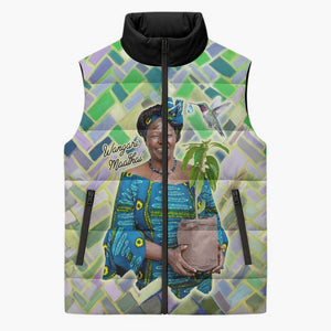 Wangari Maathai Sleeveless Puffer Jacket Hummingbird Quote Tree Planting Theme Environmental Justice Tribute - African Pride