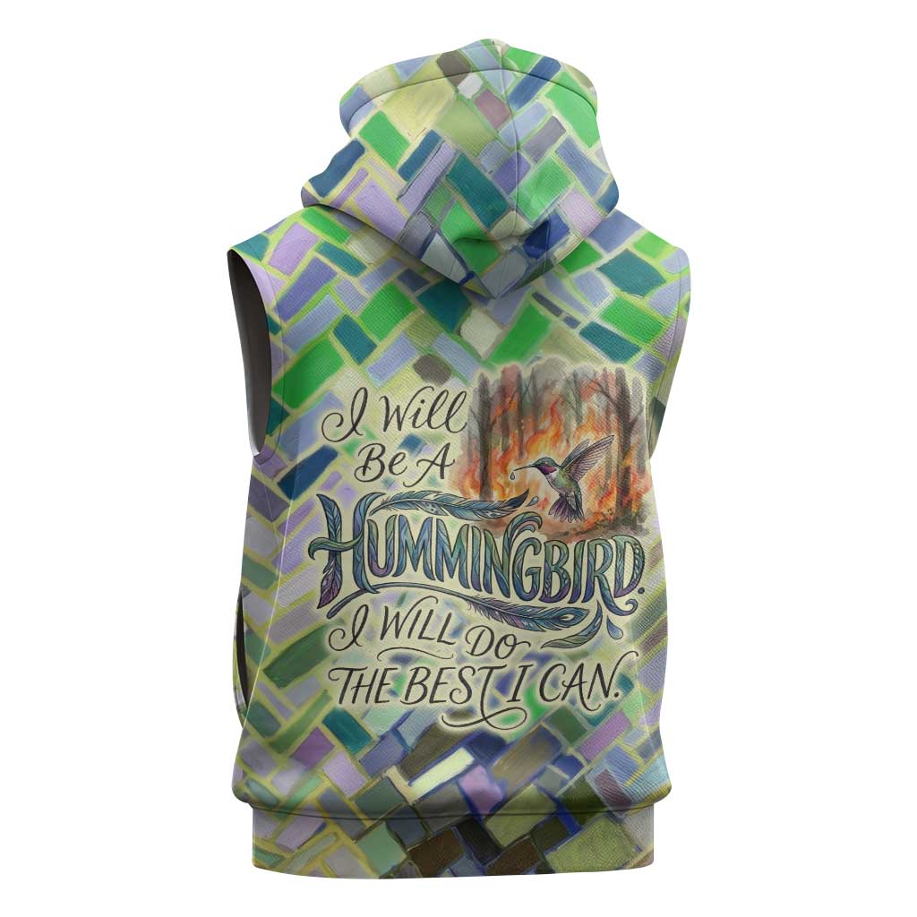 Wangari Maathai Sleeveless Zip Hoodie Hummingbird Quote Tree Planting Theme Environmental Justice Tribute - African Pride
