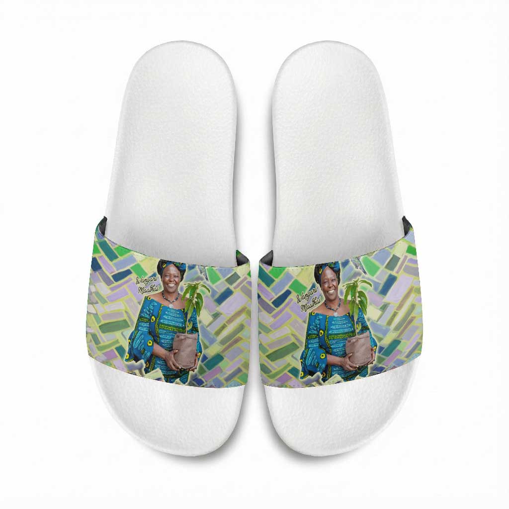 Wangari Maathai Slide Sandals Hummingbird Quote Tree Planting Theme Environmental Justice Tribute - African Pride