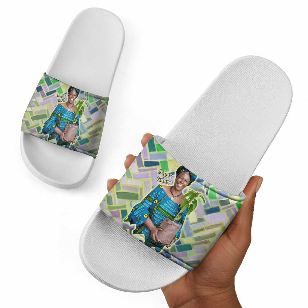 Wangari Maathai Slide Sandals Hummingbird Quote Tree Planting Theme Environmental Justice Tribute - African Pride