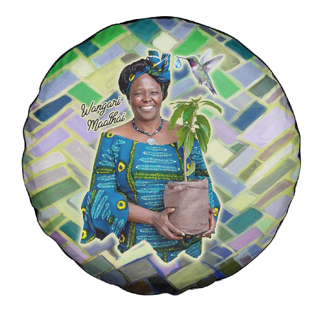 Wangari Maathai Spare Tire Cover Hummingbird Quote Tree Planting Theme Environmental Justice Tribute - African Pride