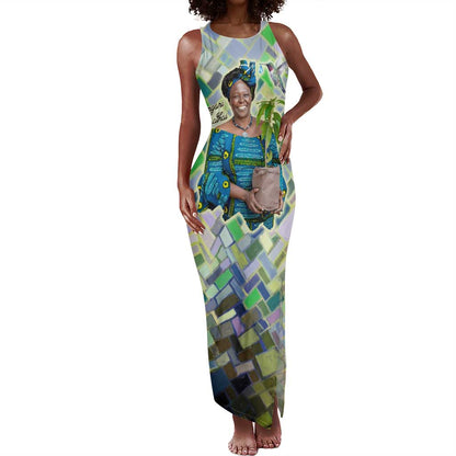 Wangari Maathai Tank Maxi Dress Hummingbird Quote Tree Planting Theme Environmental Justice Tribute - African Pride