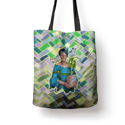 Wangari Maathai Tote Bag Hummingbird Quote Tree Planting Theme Environmental Justice Tribute - African Pride