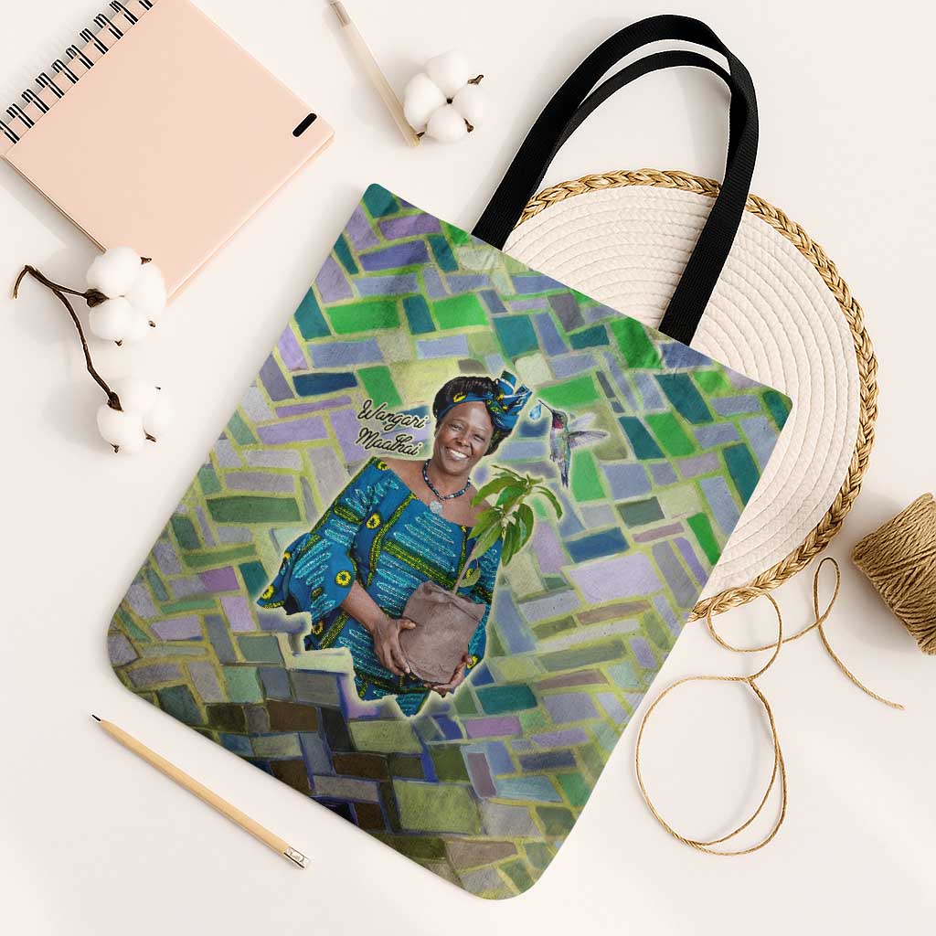 Wangari Maathai Tote Bag Hummingbird Quote Tree Planting Theme Environmental Justice Tribute - African Pride
