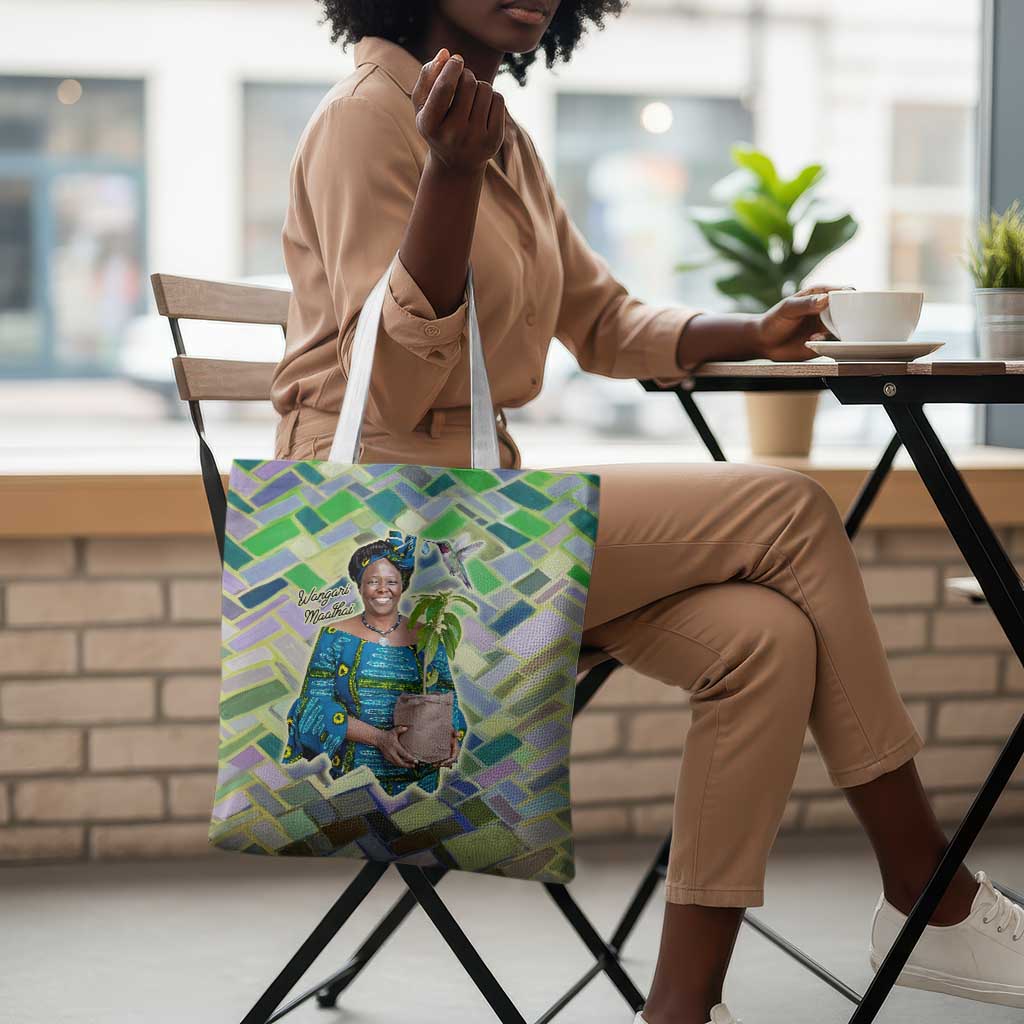 Wangari Maathai Tote Bag Hummingbird Quote Tree Planting Theme Environmental Justice Tribute - African Pride