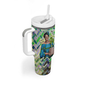 Wangari Maathai Tumbler With Handle Hummingbird Quote Tree Planting Theme Environmental Justice Tribute - African Pride
