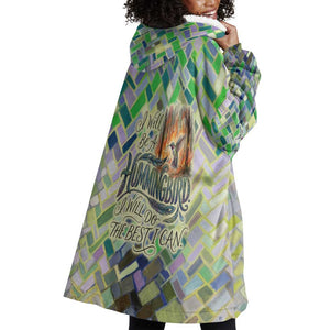 Wangari Maathai Wearable Blanket Hoodie Hummingbird Quote Tree Planting Theme Environmental Justice Tribute - African Pride