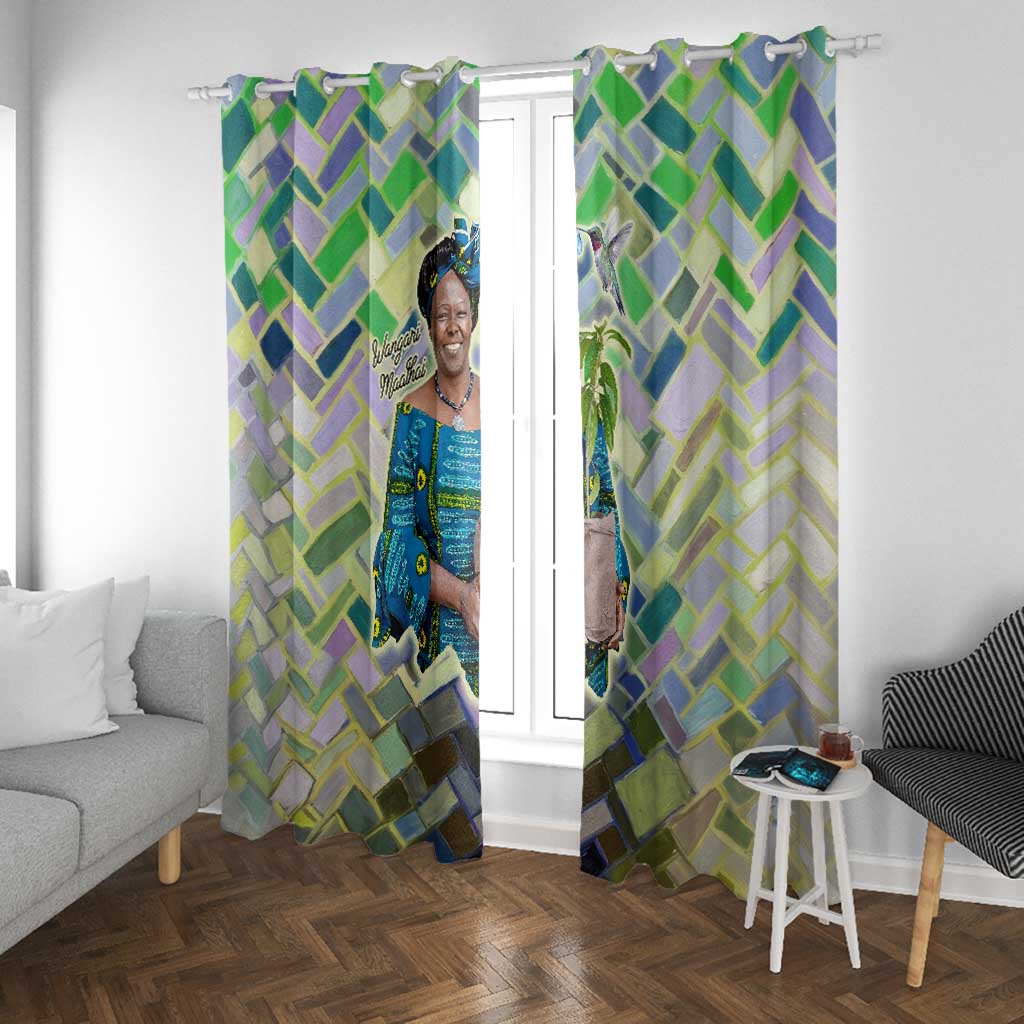 Wangari Maathai Window Curtain Hummingbird Quote Tree Planting Theme Environmental Justice Tribute - African Pride