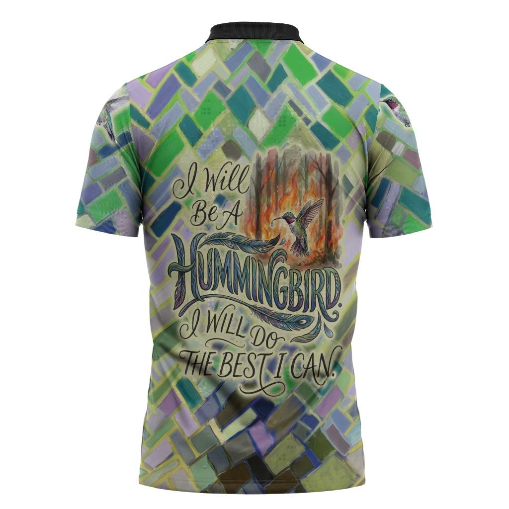 Wangari Maathai Zipper Polo Shirt Hummingbird Quote Tree Planting Theme Environmental Justice Tribute - African Pride