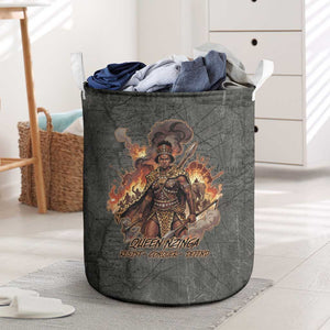 Queen Nzinga Laundry Basket Fierce African Warrior Queen - Dark Tribal Fire Art - African Pride