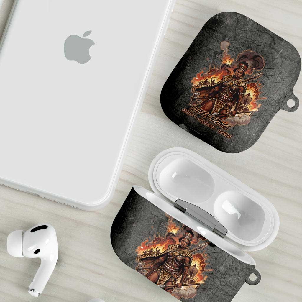 Queen Nzinga AirPods Case Fierce African Warrior Queen - Dark Tribal Fire Art - African Pride