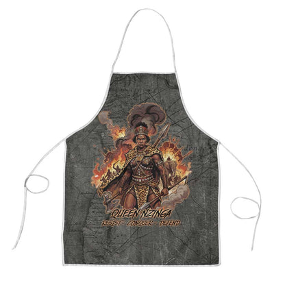 Queen Nzinga Apron Fierce African Warrior Queen - Dark Tribal Fire Art - African Pride