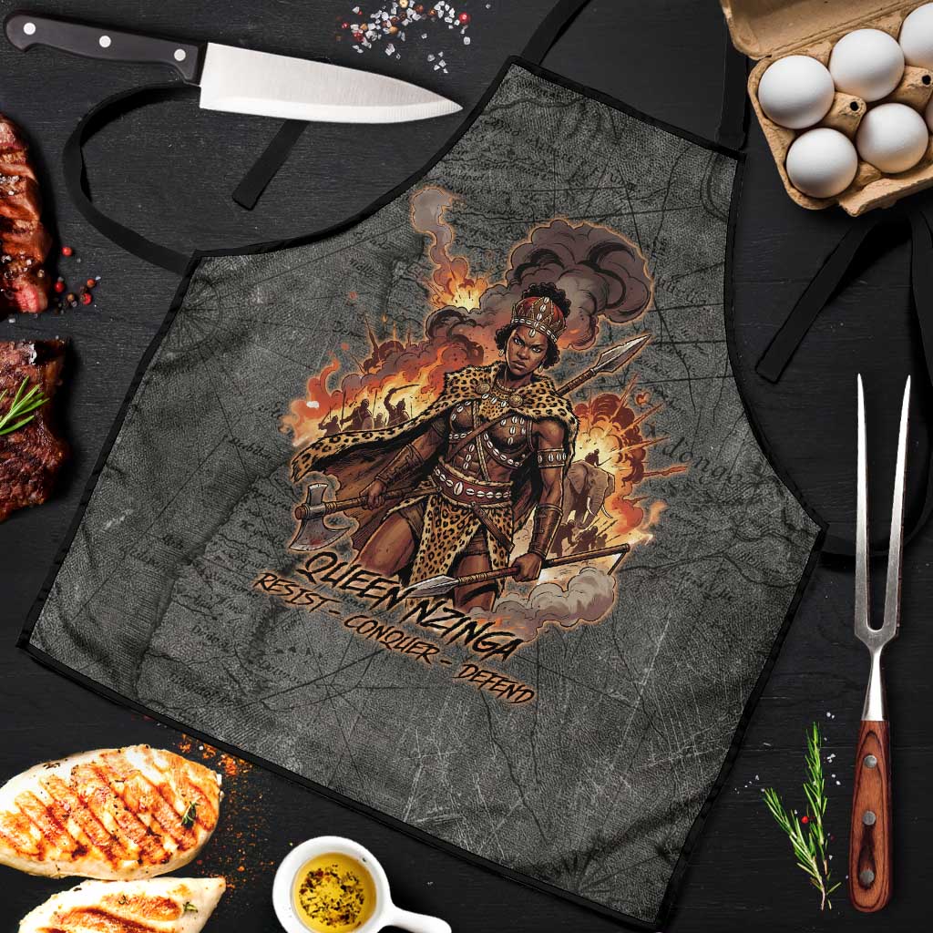 Queen Nzinga Apron Fierce African Warrior Queen - Dark Tribal Fire Art - African Pride