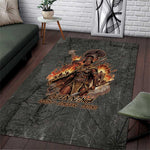Queen Nzinga Area Rug Fierce African Warrior Queen - Dark Tribal Fire Art - African Pride