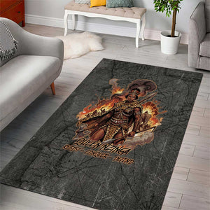 Queen Nzinga Area Rug Fierce African Warrior Queen - Dark Tribal Fire Art - African Pride