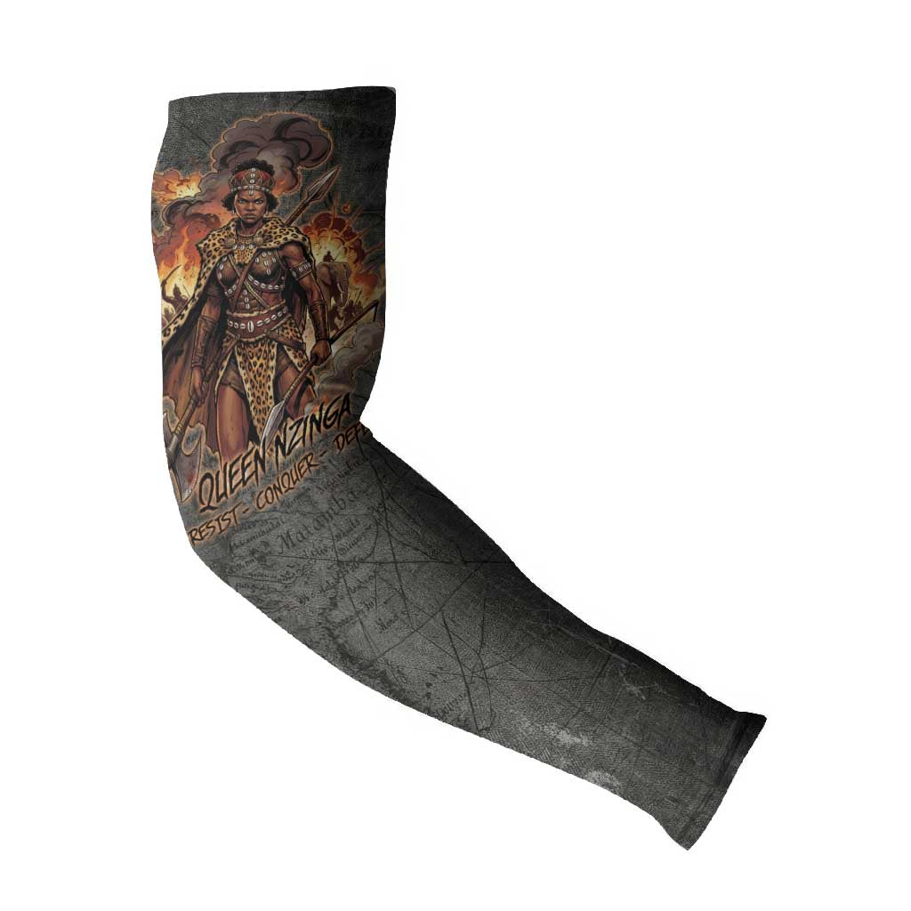 Queen Nzinga Arm Sleeves Fierce African Warrior Queen - Dark Tribal Fire Art - African Pride
