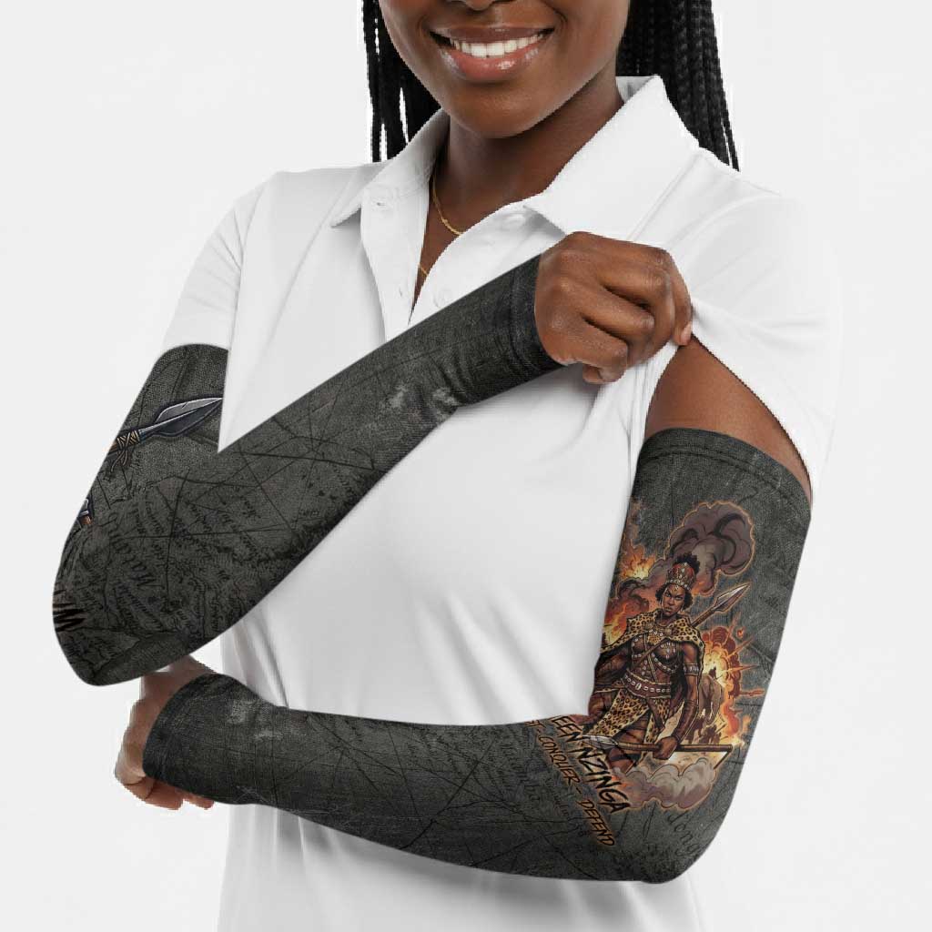 Queen Nzinga Arm Sleeves Fierce African Warrior Queen - Dark Tribal Fire Art - African Pride