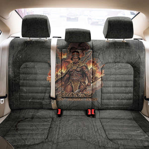 Queen Nzinga Back Car Seat Cover Fierce African Warrior Queen - Dark Tribal Fire Art - African Pride