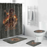 Queen Nzinga Bathroom Set Fierce African Warrior Queen - Dark Tribal Fire Art - African Pride