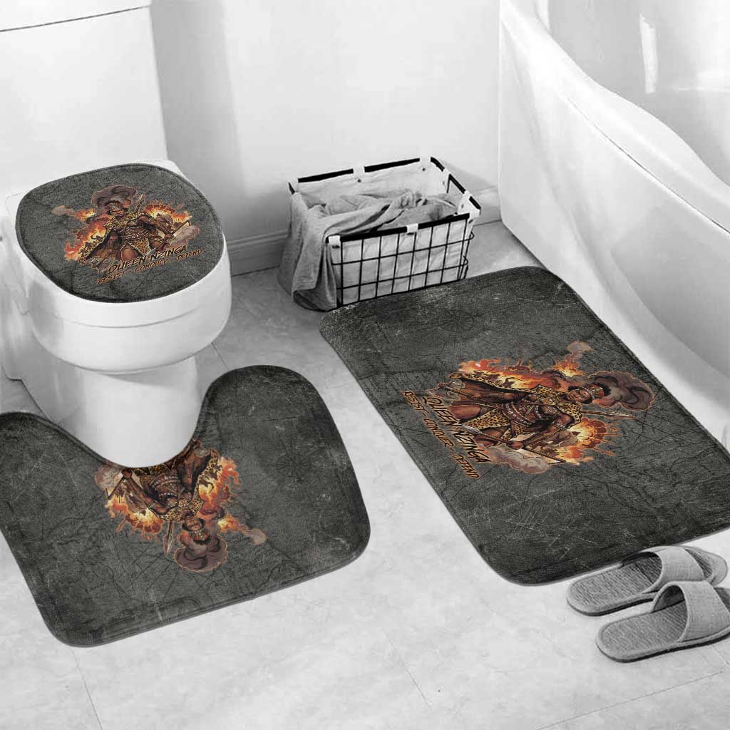 Queen Nzinga Bathroom Set Fierce African Warrior Queen - Dark Tribal Fire Art - African Pride